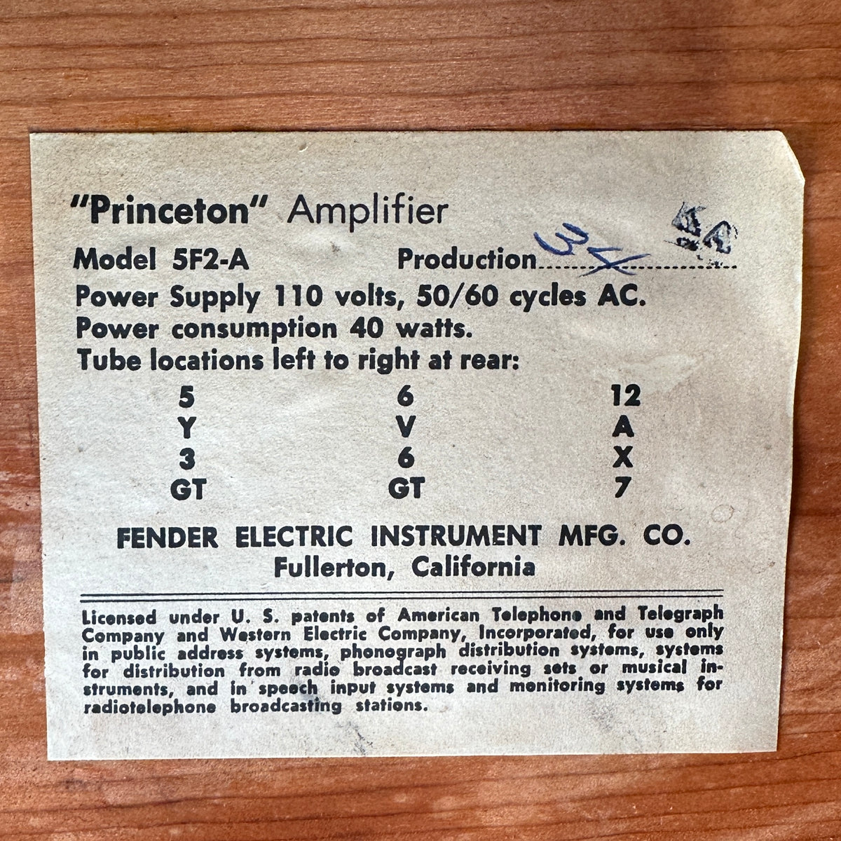 1961 Fender Princeton 5F2-A
