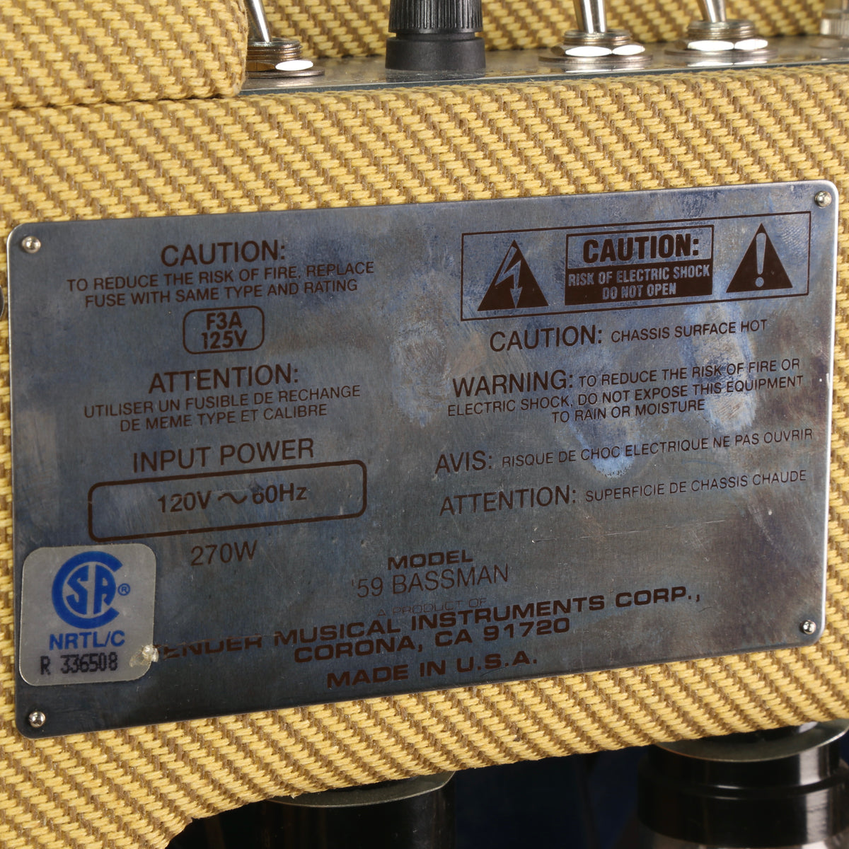 1998 Fender Bassman Amp