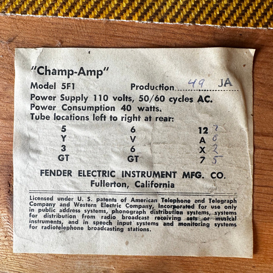 1960 Fender Champ Amp 5F1