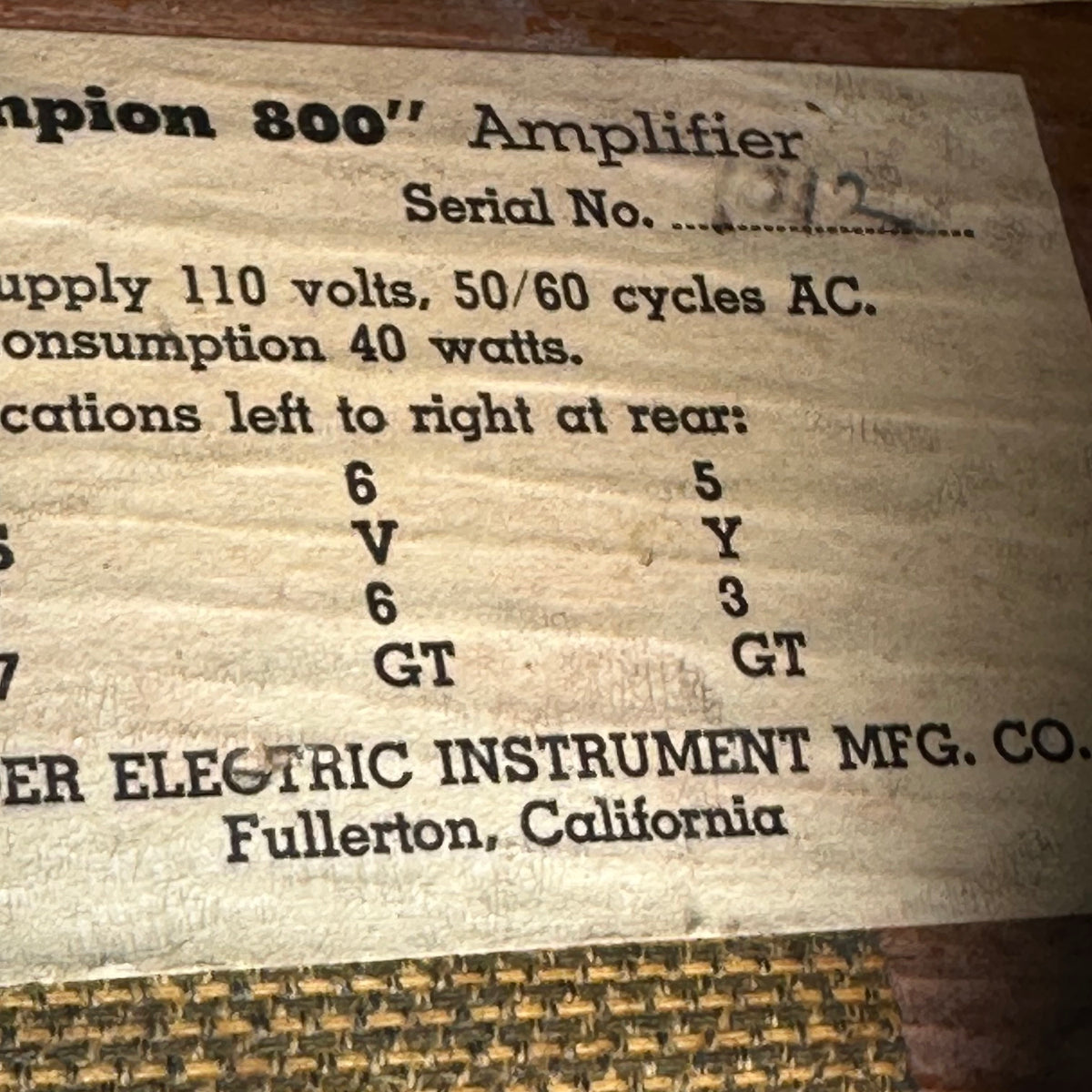 1948 Fender Champion 800