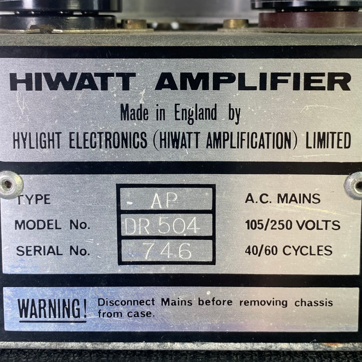 1970 Hiwatt DR504