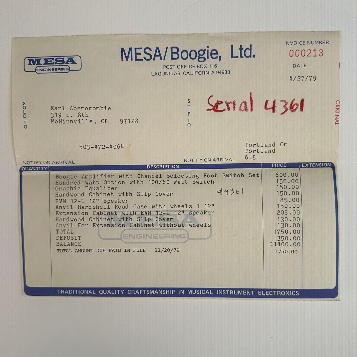 1979 Mesa Bookie MkII